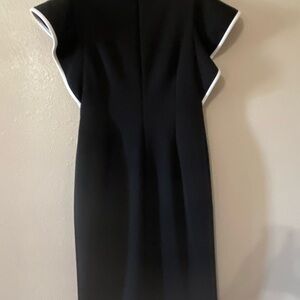 Calvin Klein Black Midi Dress with White Accents